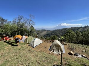 Our tent setup on Prayer Mountain.