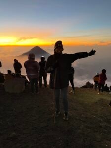 On top of Acatenango at sunrise